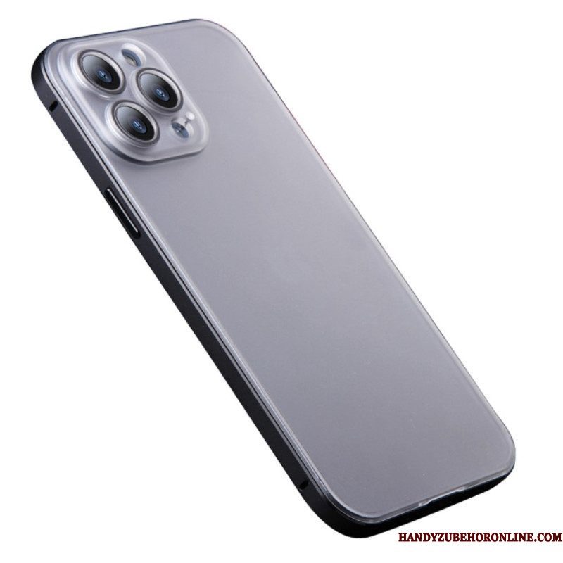 Hoesje voor iPhone 14 Pro Frosted Metalen Effect