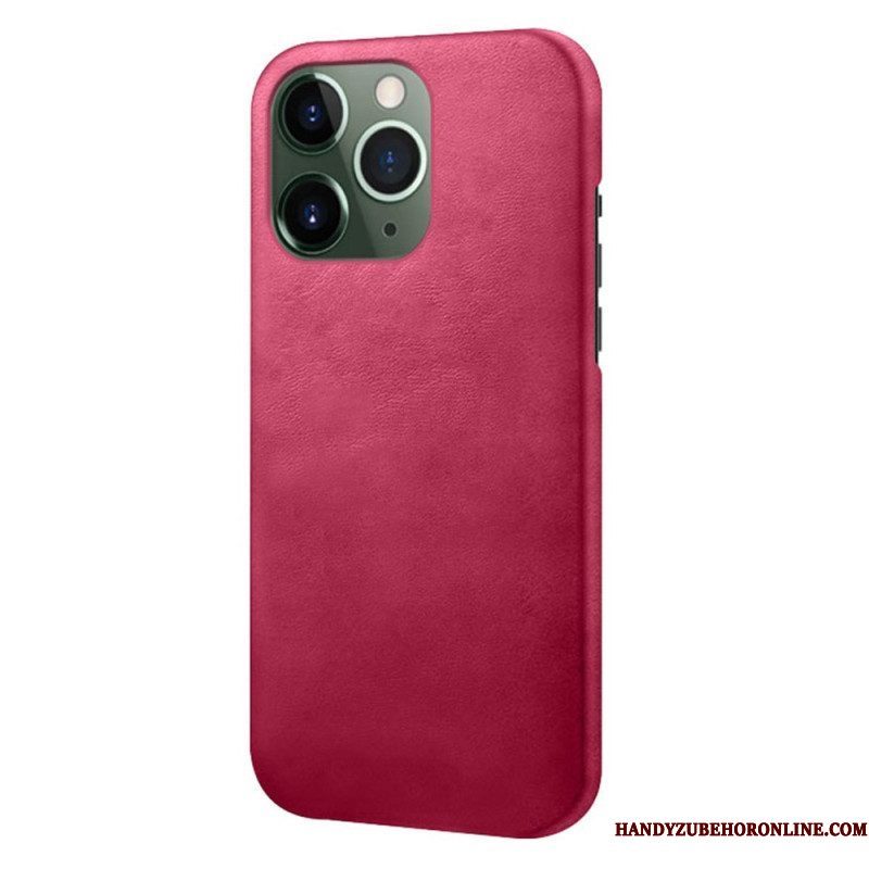 Hoesje voor iPhone 14 Pro Max Leer-effect