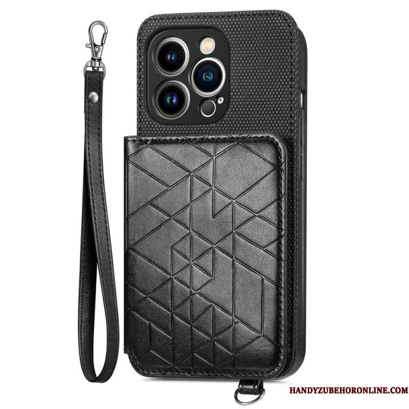 Hoesje voor iPhone 14 Pro Max Portemonnee Leren Portemonnee & Lanyard