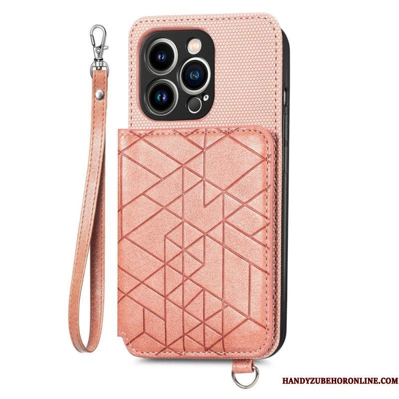 Hoesje voor iPhone 14 Pro Max Portemonnee Leren Portemonnee & Lanyard