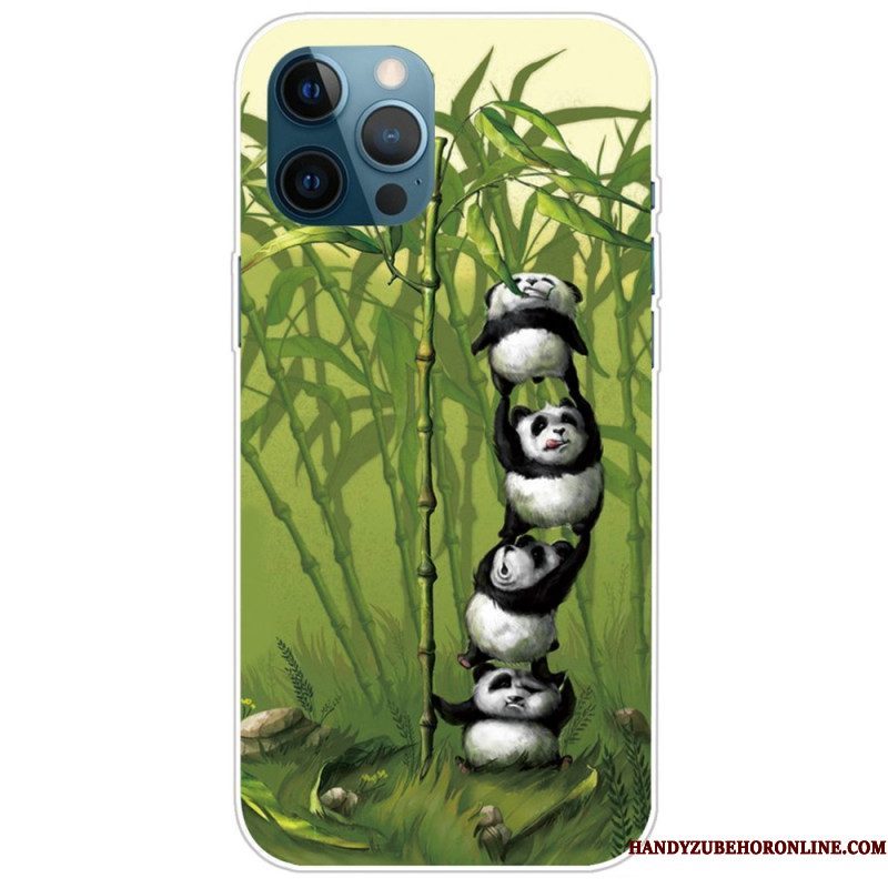Hoesje voor iPhone 14 Pro Max Stelletje Panda's