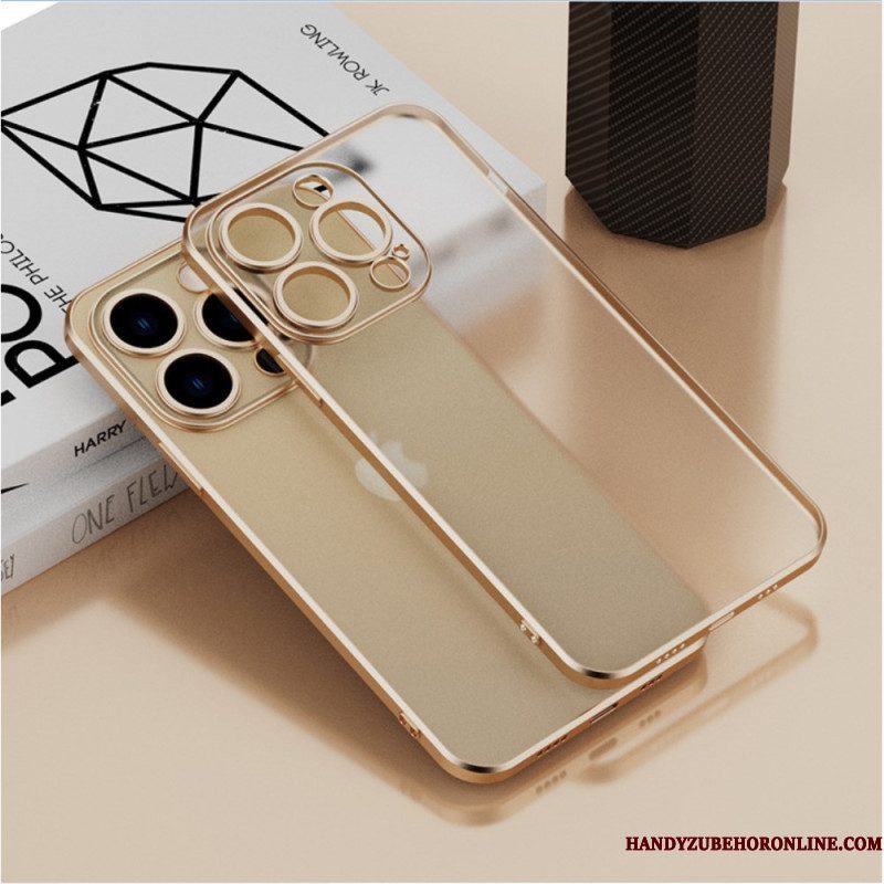 Hoesje voor iPhone 14 Transparante Metalen Stijl