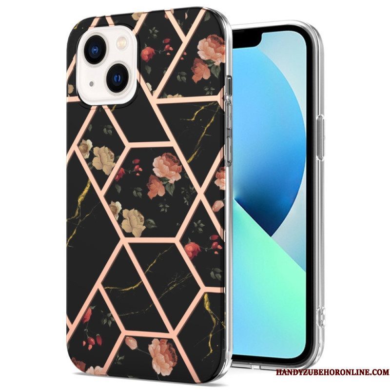 Hoesje voor iPhone 15 Bloemenmarmer