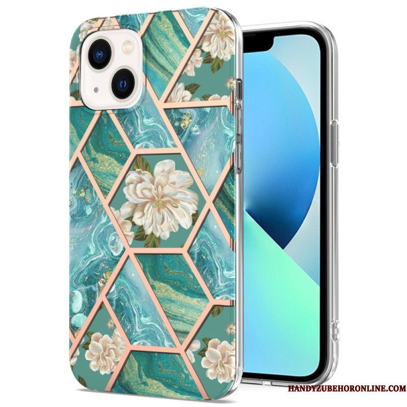 Hoesje voor iPhone 15 Bloemenmarmer