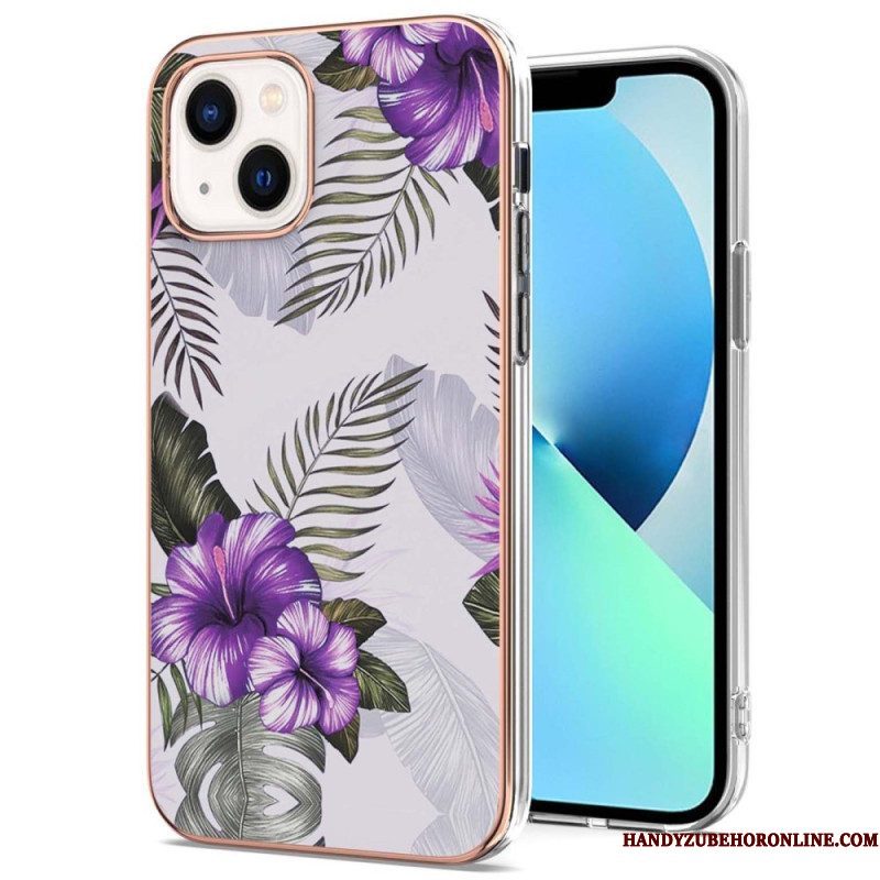 Hoesje voor iPhone 15 Bloemenmarmer