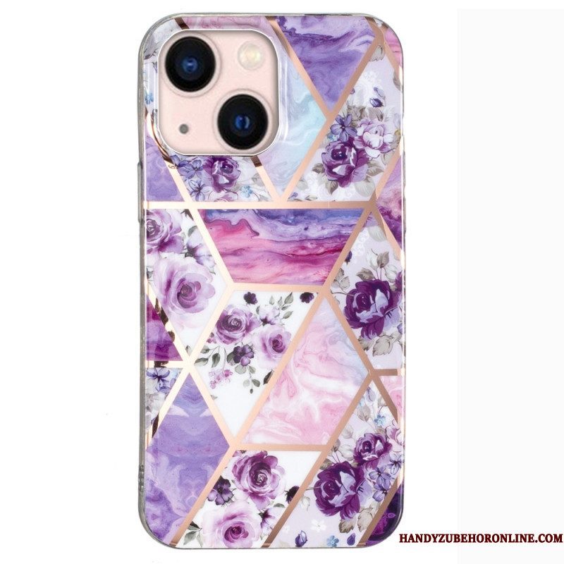 Hoesje voor iPhone 15 Plus Bloemenmarmer
