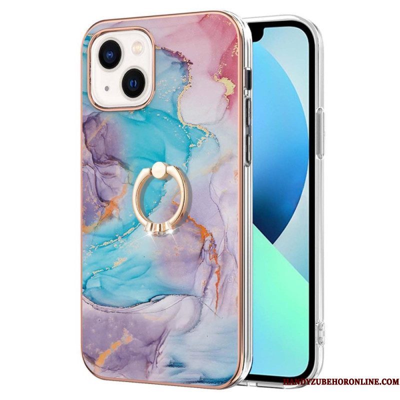 Hoesje voor iPhone 15 Plus Marmeren Steunring