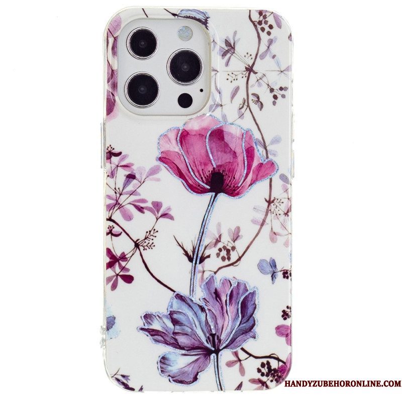 Hoesje voor iPhone 15 Pro Max Bloemenmarmer