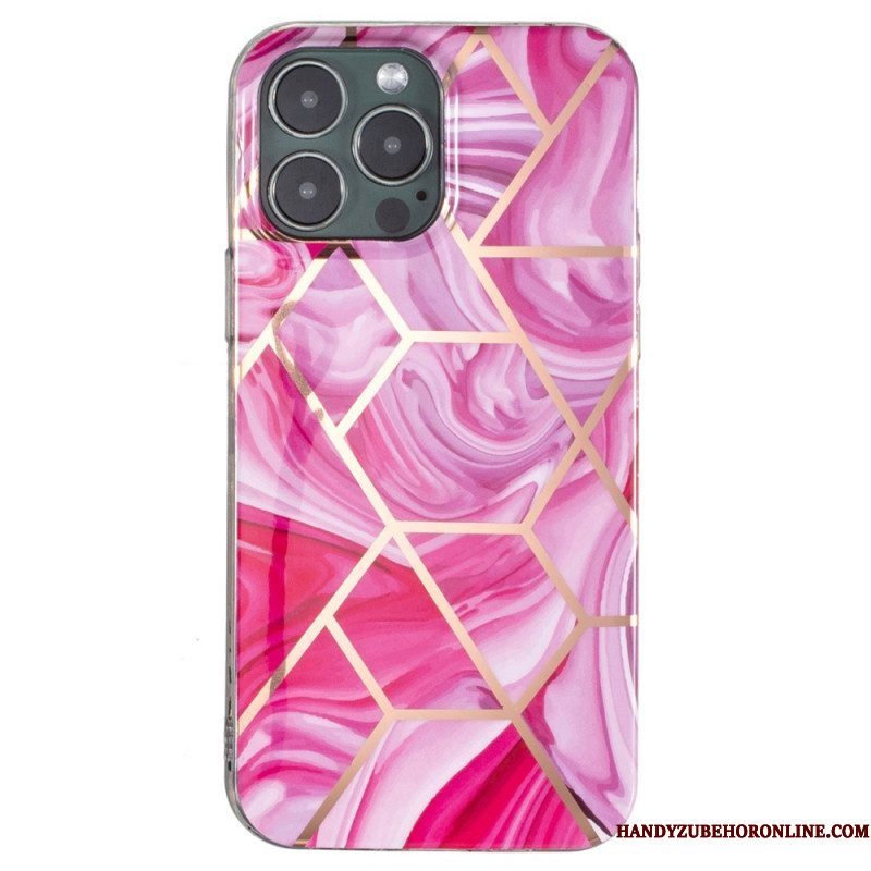 Hoesje voor iPhone 15 Pro Max Geometrisch Marmer