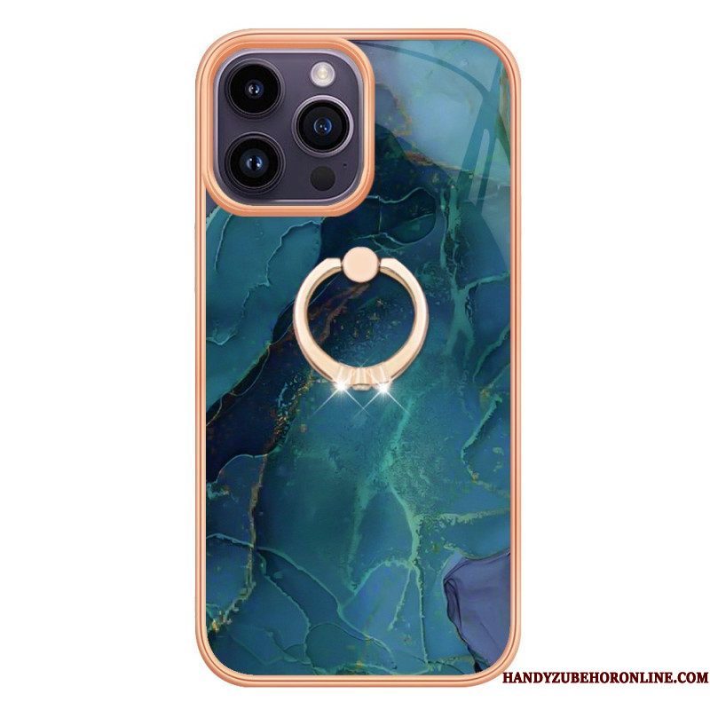 Hoesje voor iPhone 15 Pro Max Marmer Met Steunring