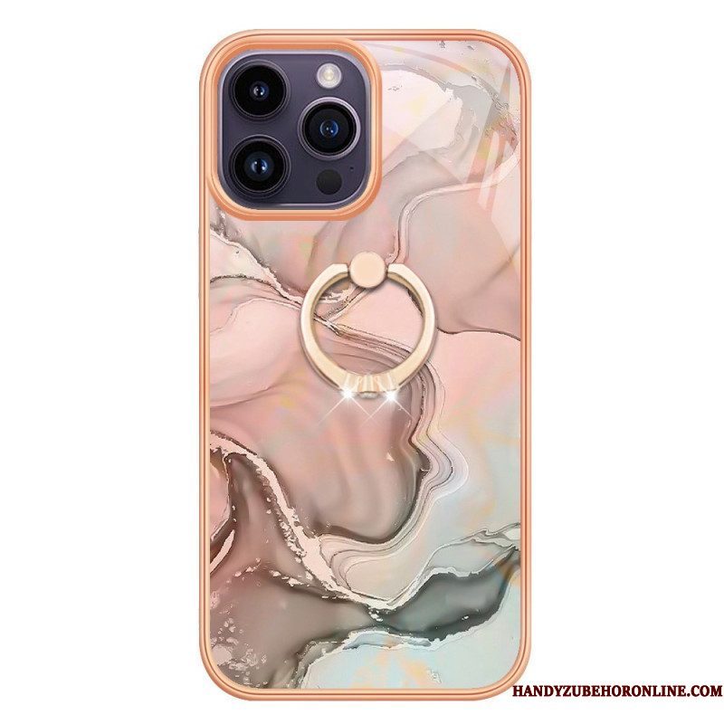 Hoesje voor iPhone 15 Pro Max Marmer Met Steunring