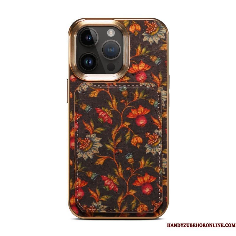 Hoesje voor iPhone 15 Pro Max Vintage Houder Kaarthouder