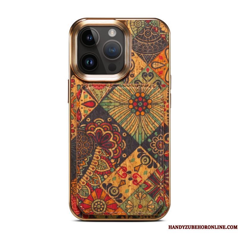 Hoesje voor iPhone 15 Pro Max Vintage Houder Kaarthouder