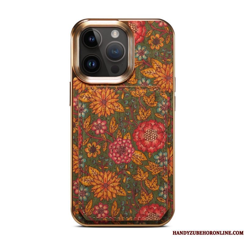 Hoesje voor iPhone 15 Pro Max Vintage Houder Kaarthouder