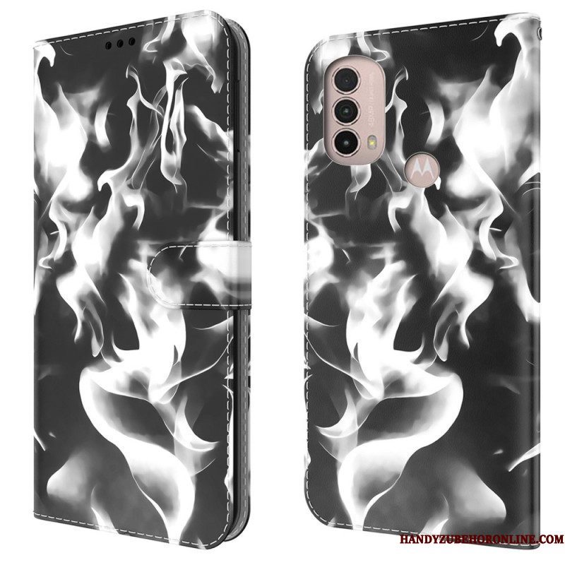 Leren Hoesje voor Moto E40 / E30 / E20 Abstract Patroon