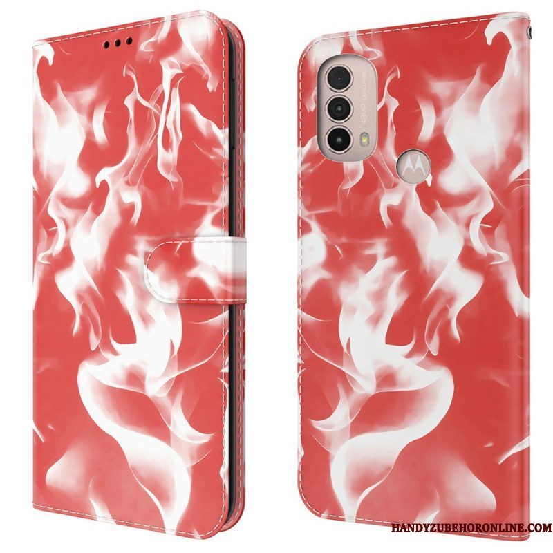 Leren Hoesje voor Moto E40 / E30 / E20 Abstract Patroon