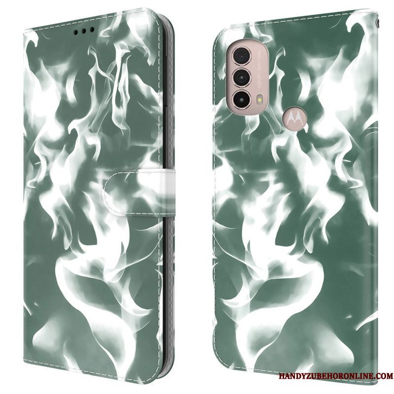 Leren Hoesje voor Moto E40 / E30 / E20 Abstract Patroon