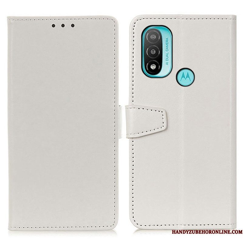 Leren Hoesje voor Moto E40 / E30 / E20 Eenvoudig Glanzend Leereffect