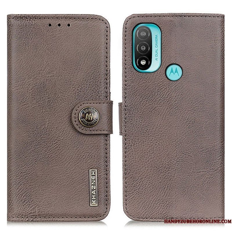 Leren Hoesje voor Moto E40 / E30 / E20 Imitatieleer Khazneh