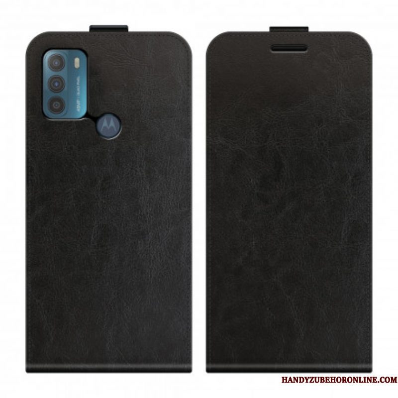 Leren Hoesje voor Moto G50 Folio-hoesje Verticale Flap Leer Effect