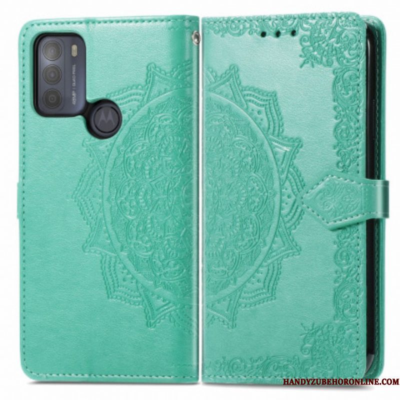 Leren Hoesje voor Moto G50 Mandala Middeleeuwen