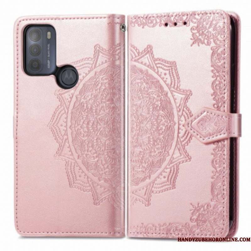 Leren Hoesje voor Moto G50 Mandala Middeleeuwen