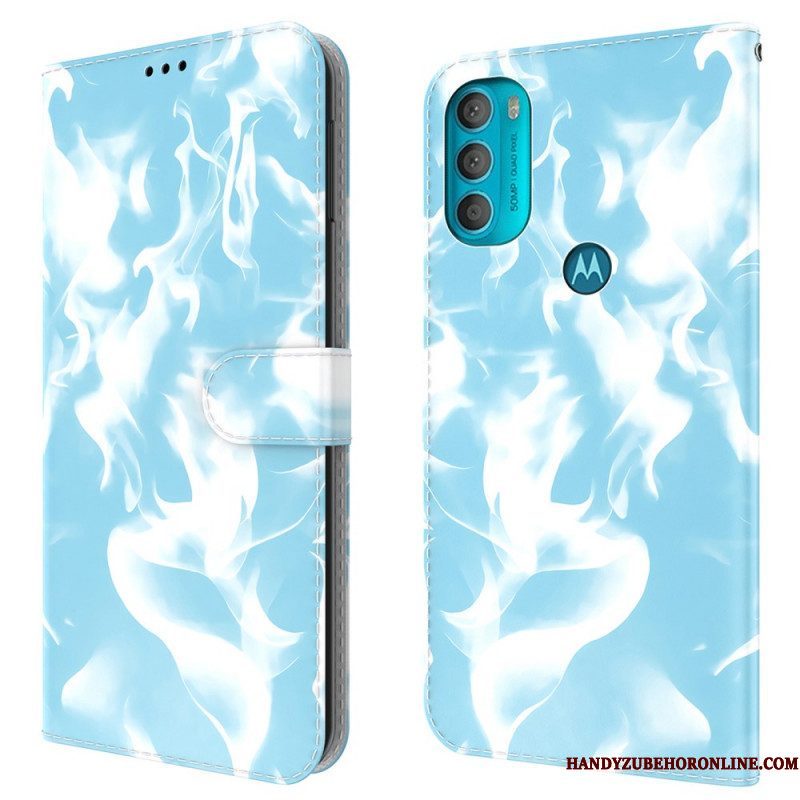 Leren Hoesje voor Moto G71 5G Abstract Patroon