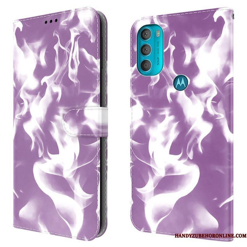 Leren Hoesje voor Moto G71 5G Abstract Patroon