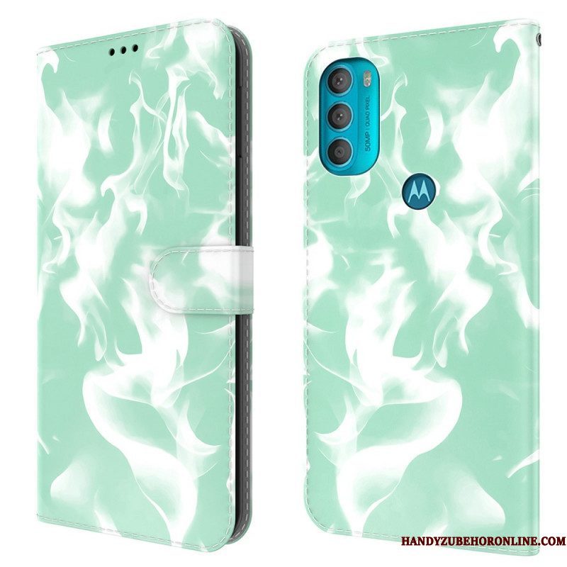 Leren Hoesje voor Moto G71 5G Abstract Patroon