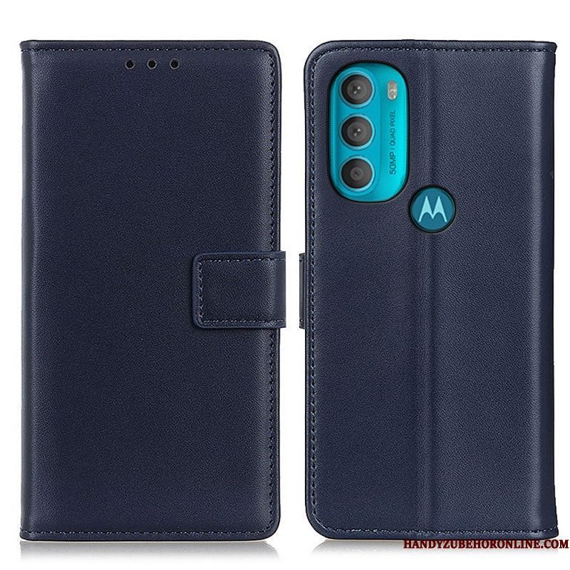 Leren Hoesje voor Moto G71 5G Effen Kunstleer