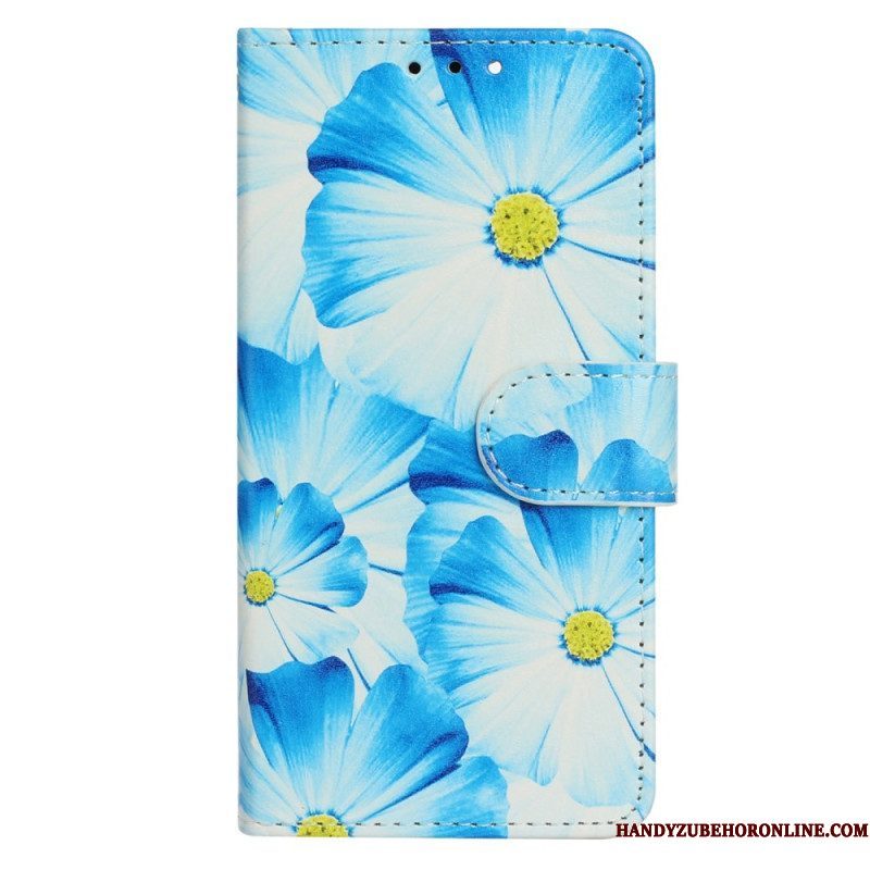 Leren Hoesje voor Moto G73 5G Intense Bloemen