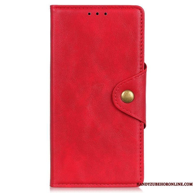 Leren Hoesje voor Moto G73 5G Magnetische Knop