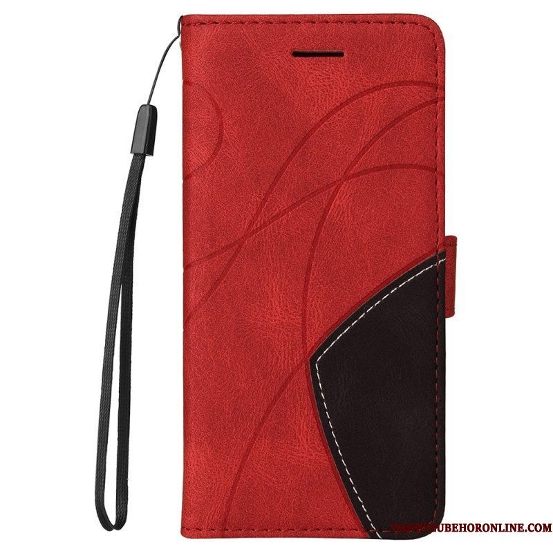 Leren Hoesje voor Motorola Edge 20 Pro Twee Toon