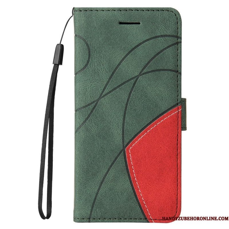 Leren Hoesje voor Motorola Edge 20 Pro Twee Toon