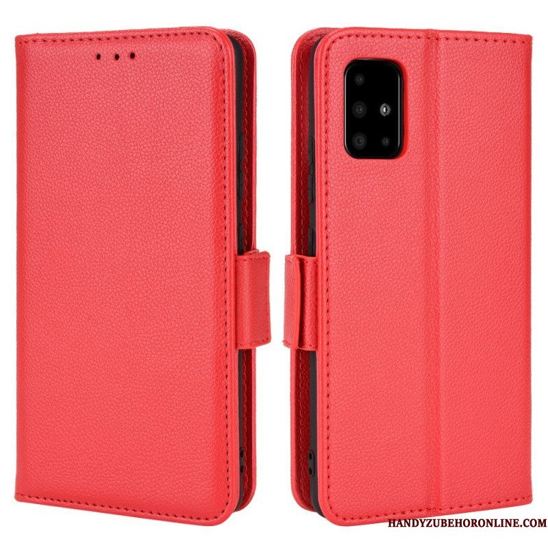 Leren Hoesje voor Samsung Galaxy A51 5G Folio-hoesje Flap Dubbele Nieuwe Kleuren