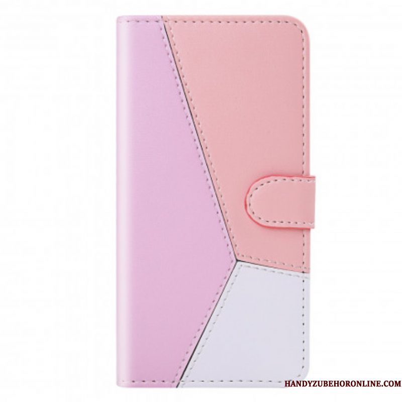 Leren Hoesje voor Samsung Galaxy M12 / A12 Driekleurig Leereffect