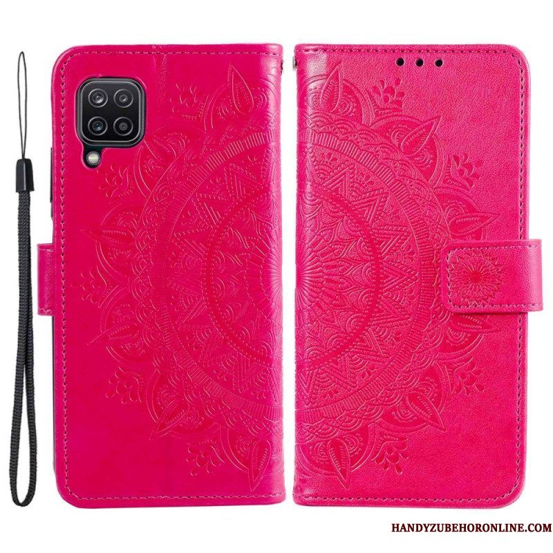 Leren Hoesje voor Samsung Galaxy M53 5G Zon Mandala