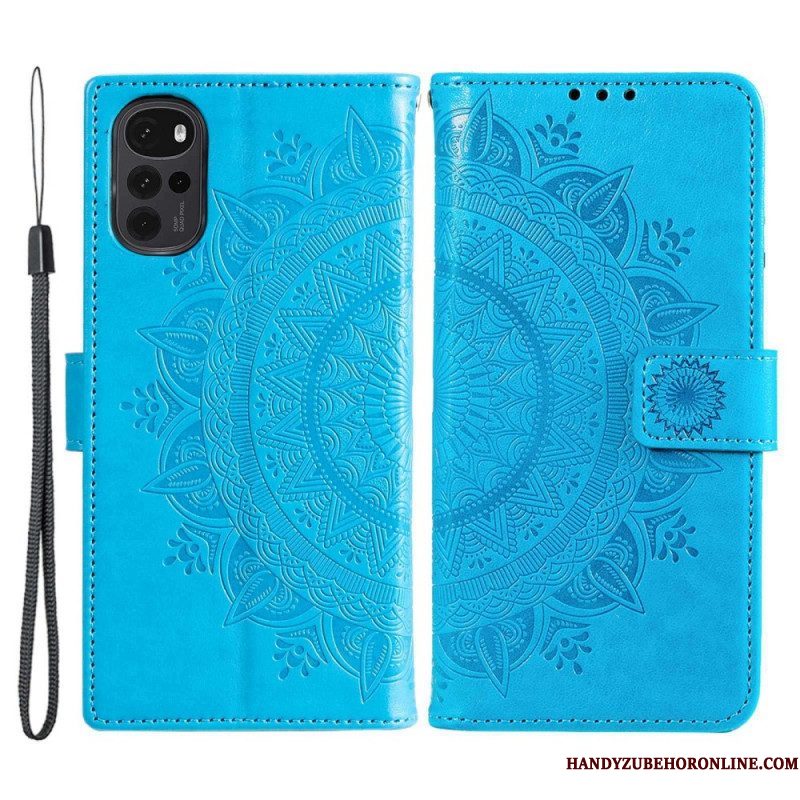 Leren Hoesje voor Samsung Galaxy M53 5G Zon Mandala