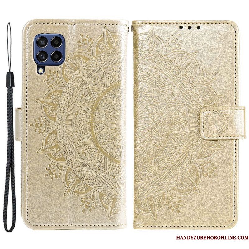 Leren Hoesje voor Samsung Galaxy M53 5G Zon Mandala