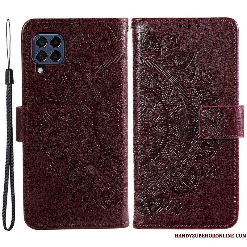 Leren Hoesje voor Samsung Galaxy M53 5G Zon Mandala