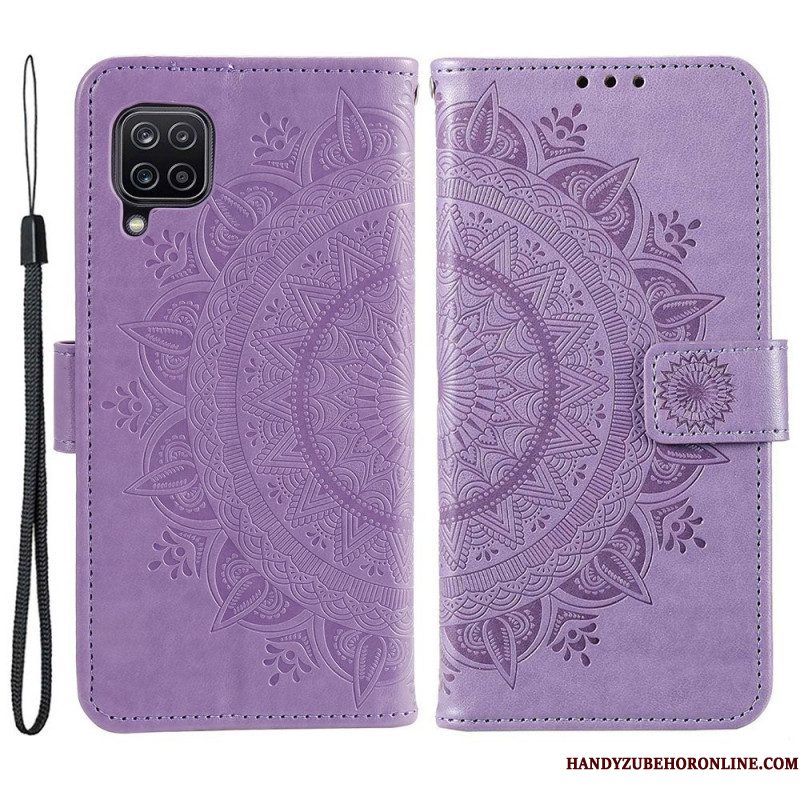 Leren Hoesje voor Samsung Galaxy M53 5G Zon Mandala