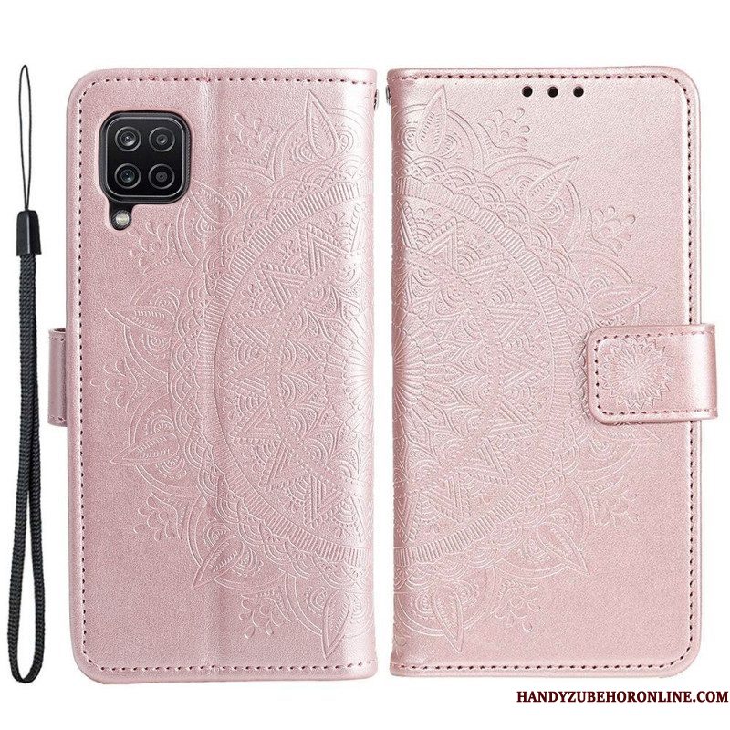 Leren Hoesje voor Samsung Galaxy M53 5G Zon Mandala