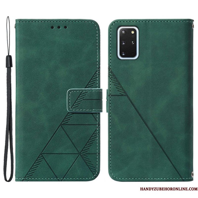 Leren Hoesje voor Samsung Galaxy S20 Plus / S20 Plus 5G Piramide Leereffect