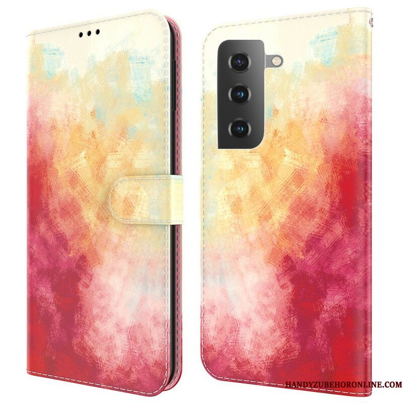 Leren Hoesje voor Samsung Galaxy S21 FE Abstractie