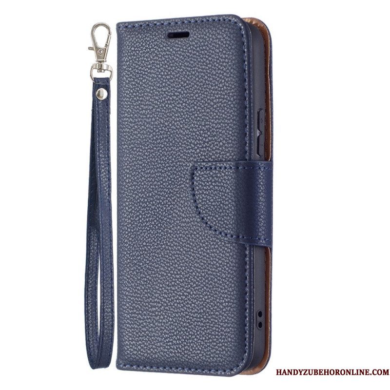 Leren Hoesje voor Samsung Galaxy S22 5G Folio-hoesje Lychee Rabat Schuin