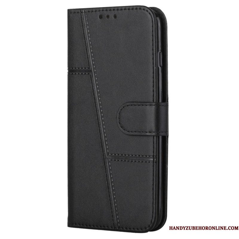 Leren Hoesje voor Samsung Galaxy S22 5G Met Ketting Geo-leereffect Met Bandjes