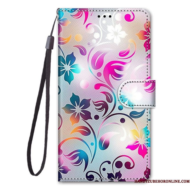 Leren Hoesje voor Samsung Galaxy S23 Ultra 5G Grafisch Met Lanyard