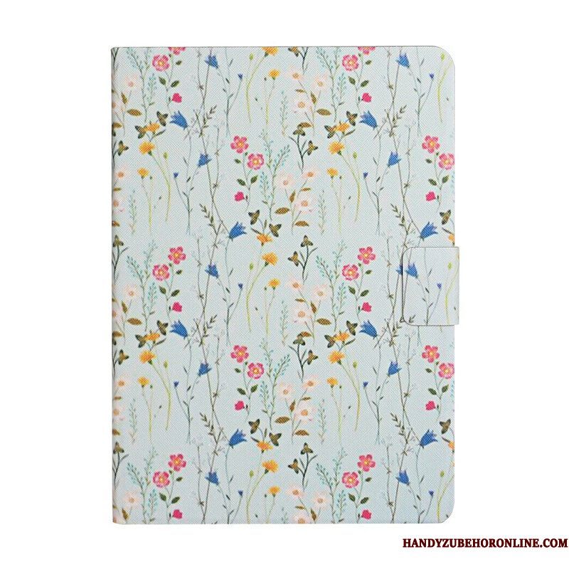 Leren Hoesje voor Samsung Galaxy Tab A7 Lite Bloemen Bloemen Bloemen