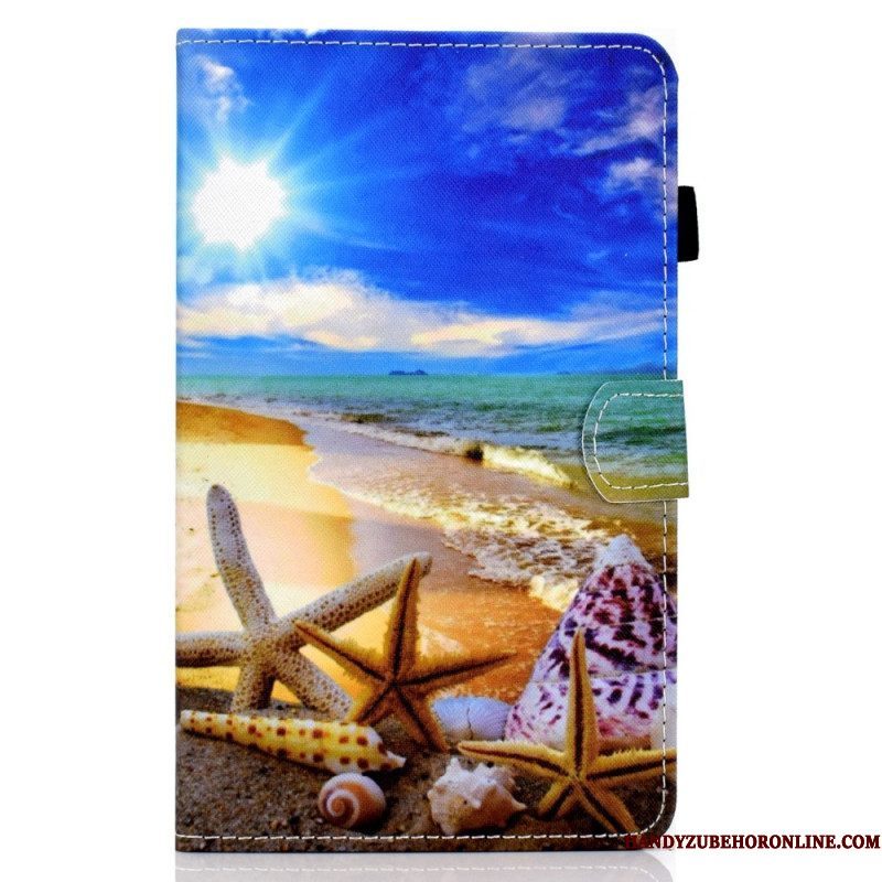 Leren Hoesje voor Samsung Galaxy Tab A8 (2021) Leuk Strand