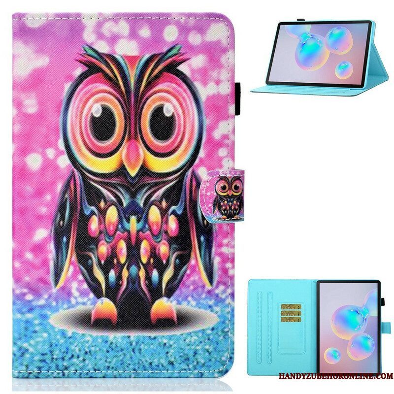 Leren Hoesje voor Samsung Galaxy Tab S8 / Tab S7 Gebarsten Uil